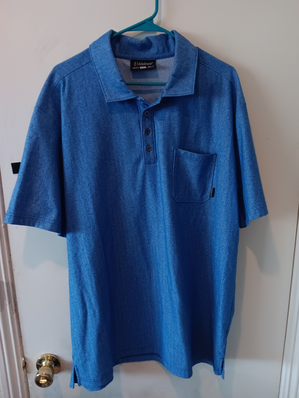 Melaleuca Blue Short-Sleeve Polo with Chest Pocket 3XL